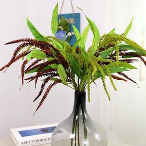 Fake Sage grass branches, artificial hanging plants, faux flower arrangements,flower for vase filling, home/wedding decor，DIY floral supply