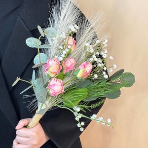 Artificial flower bouquet, artificial rose bouquet, Bridesmaids Bouquet flower arrangement, vase flowers, home/wedding bouquet gift for her，