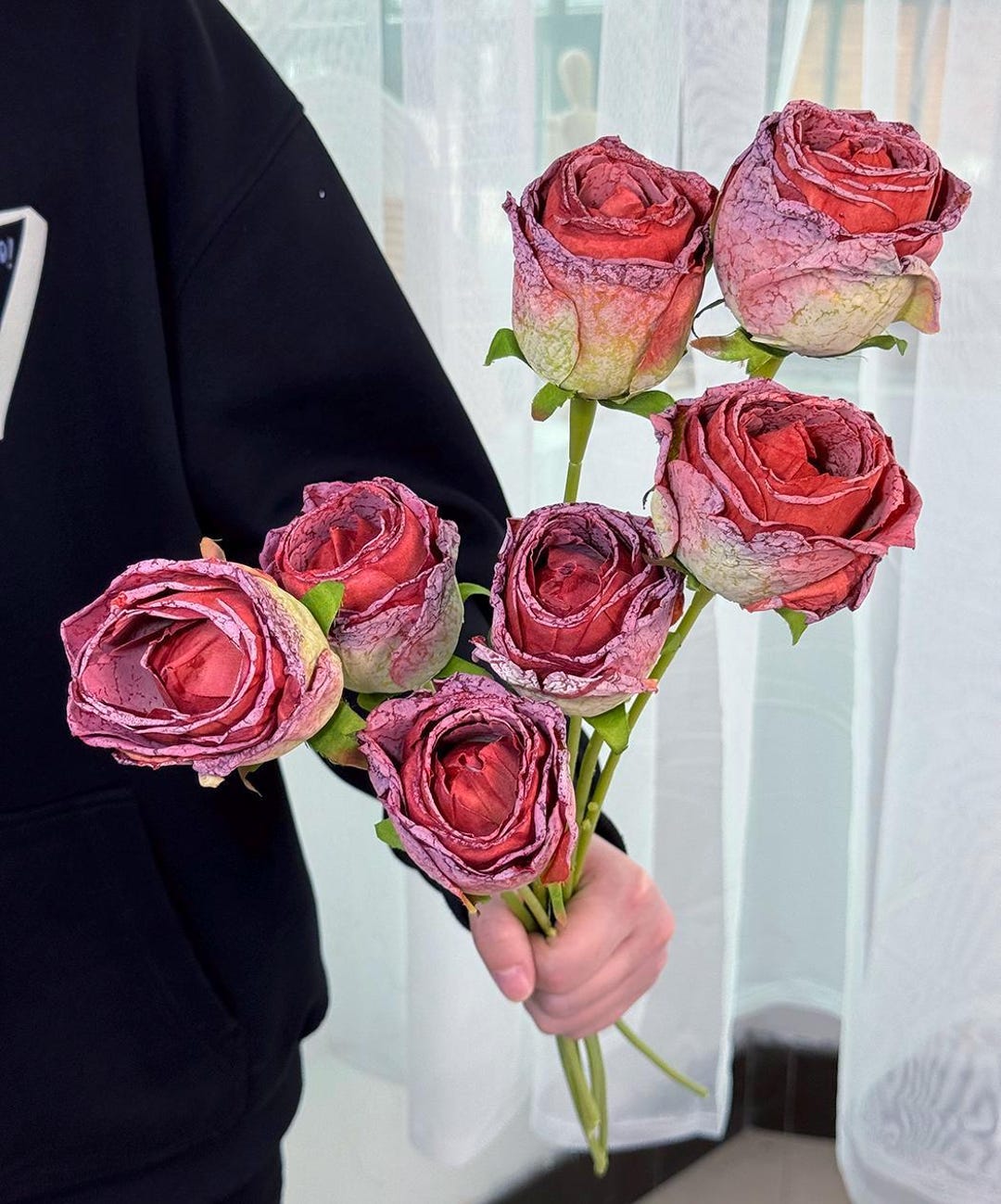 Artificial Retro Burnt Rose Flowers，fake Retro Roses Stems，diy Flower ...