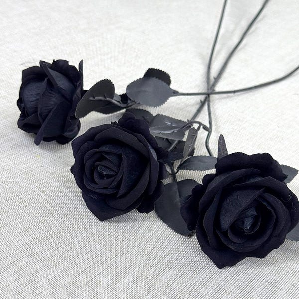 Fake Black Rose Flower - Etsy