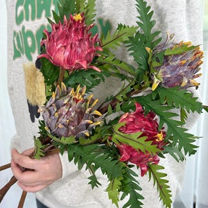 Gefälschte Protea-Blumen, künstliche Protea-Blumen, künstliche Protea-Blumen, Blumenarrangements, echte Blumen, Vasenblumen, Hochzeitsdekorationen