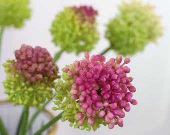 Artificial Allium Ball stems，real touch faux flower，faux flower arrangement，vase filler，home/wedding decor，DIY bouquets filler