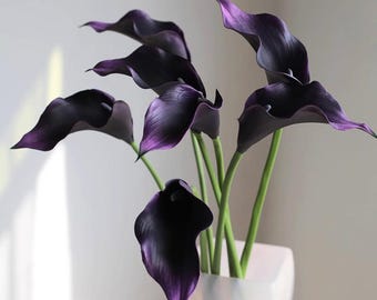 20'' artificial calla lily flower, real touch calla lily stem, fake flower arrangement, artificial flower in vase, home/wedding flower decor