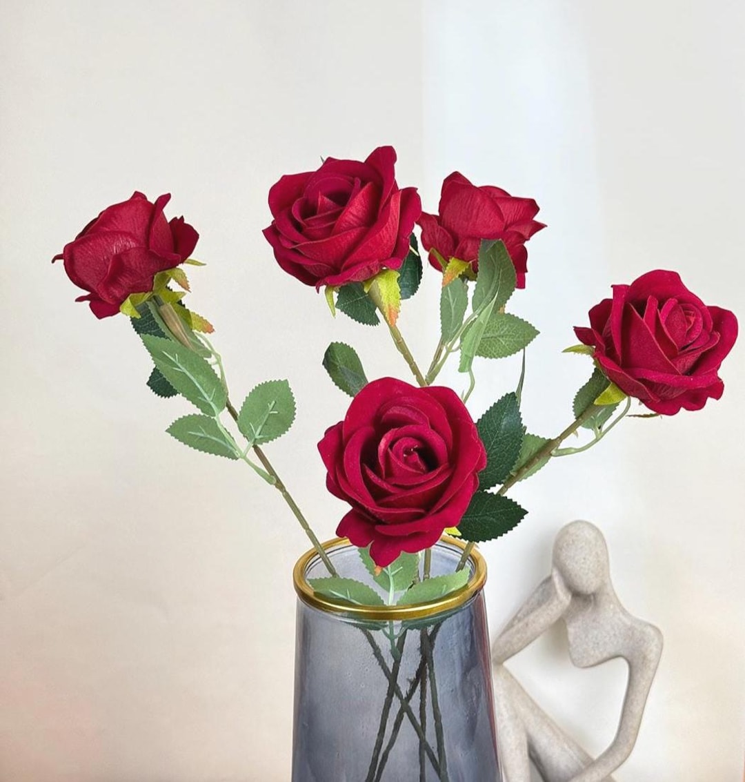 Growing Fake Roses Realstic Artificial Red Rose,fake Rose Flower,real Touch Rose,diy ...
