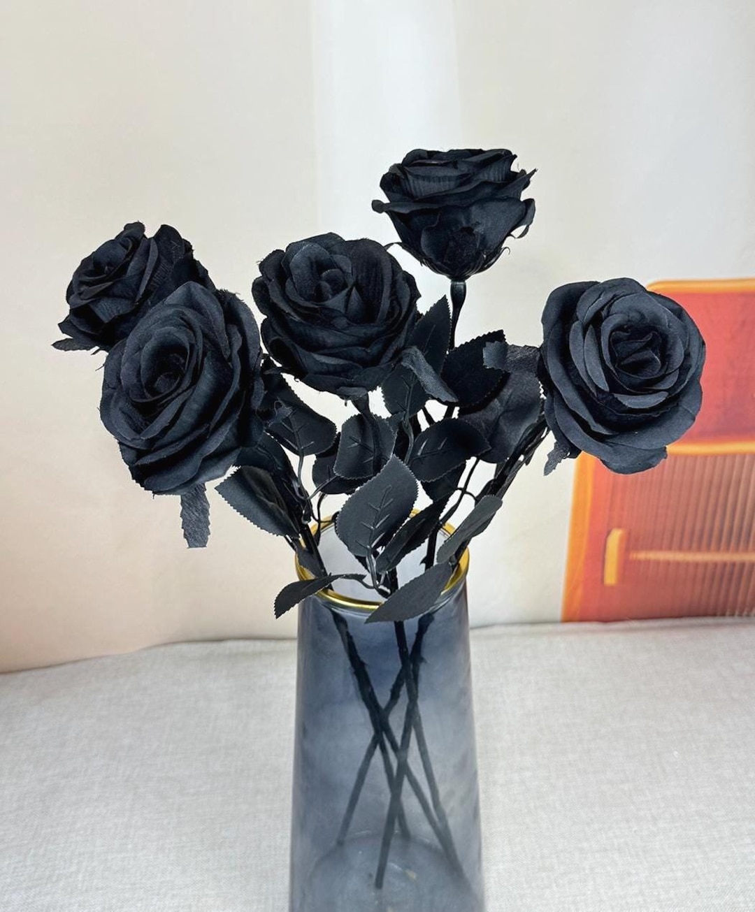 19‘’ Faux Silk Rose，artificial Black Flower，diy Floral Arrangements ...