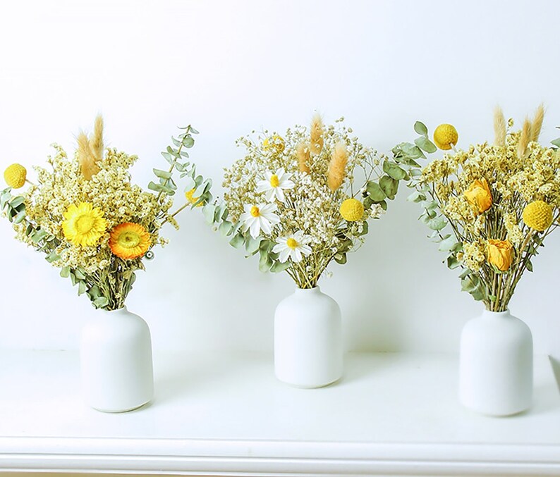 7 Style Small Bouquet dry Flowers Bouquet With Ceramic Etsy