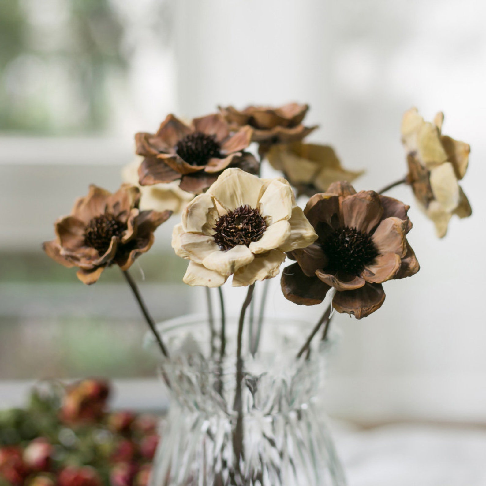 Handmade wood chip flowers natural flowers that will not Etsy