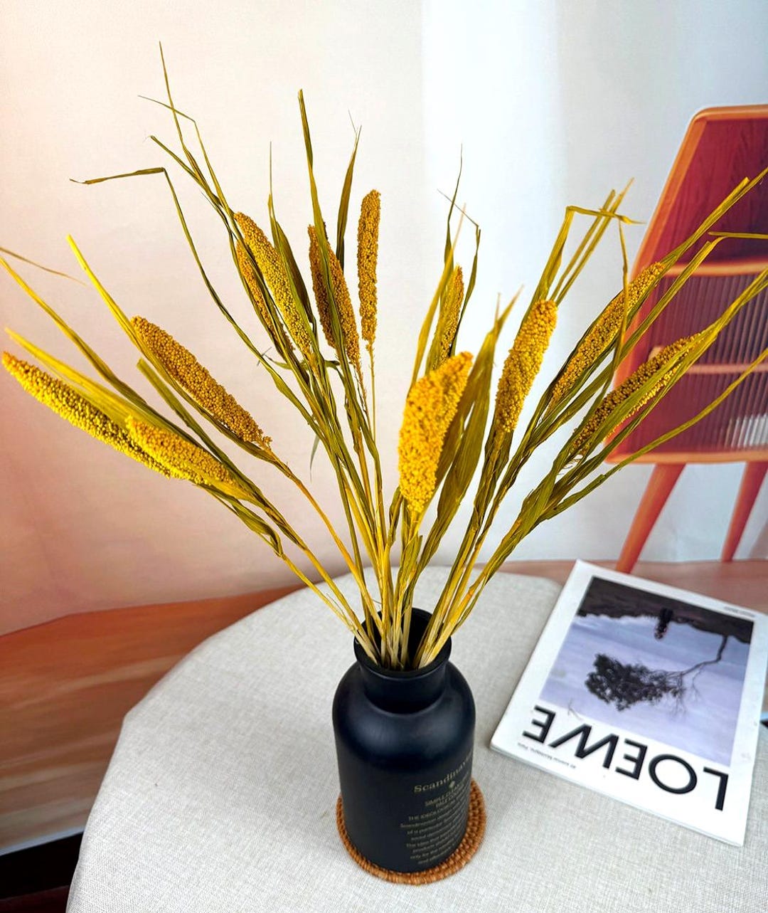10 Pcs Yellow Millet Ears, Natural Grass Bunch,diy Flowerarrangment ...