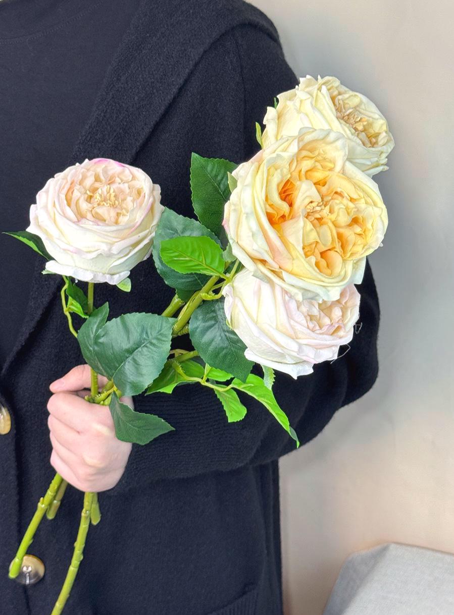 Faux Ccabbage Rose, Artificial Austin Rose flower , Real Touch  Rose,DIY Flower Arrangement, Rose For Vase, Home/Wedding Decor，Gift for Her