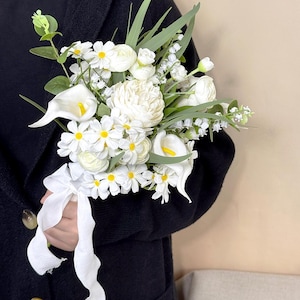 Artificial bridal bouquet, calla lily bouquet, wedding bouquet,  flower arrangement, home/wedding decor, gifts for her，bridesmaids bouquet