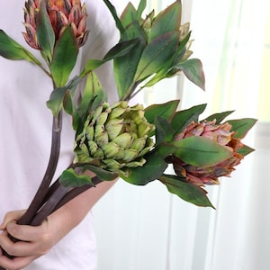 Künstliche Protea-Königsblumen, echte Protea-Königsblumen, Blumengesteck, echte Blumen, Vasenfüller, Hochzeitsdekor