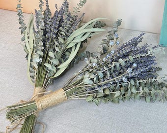 Buquê de eucalipto seco, 43 cm, chuva de eucalipto, buquê de lavanda, arranjo floral, decoração de eucalipto suspensa.