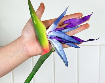 Artificial Bird of Paradise Flowers,28.3"faux Strelitzia orchid stem,real touch flowers for tall vase,home wedding decor,faux flower outdoor