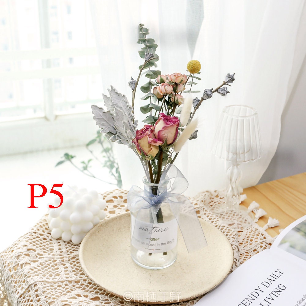 CoCopeaunt Dried Flower Arrangement with Vasedried Flower Bouquet with Vase Dried  Flowers with Stems (Style 5) 