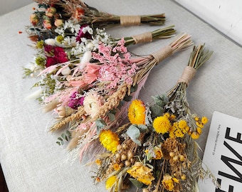 4 type natural bouquet small，dried rose bouquet，dried flower arrangement，hanging bouquet，boho bouquet，centerpiece decor，home wedding decor