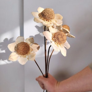 2/5 pcs handmade wooden flower ，artificial wood flower ，dried flower arrangement，flower for vase filling，home decor，wedding flower decor