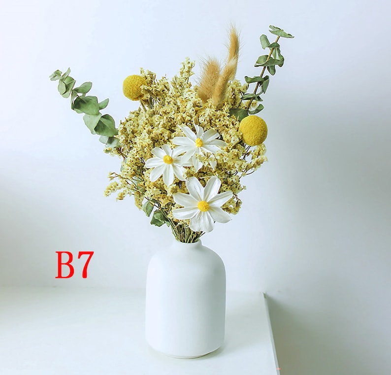 7 Style Small Bouquet dry Flowers Bouquet With Ceramic Etsy