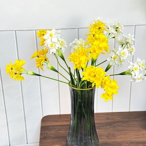 fake daffodil flower,artificial Narcissus flower,flower arrangement,faux flower for vase,home/wedding decor,DIY floral supply,Centerpiece