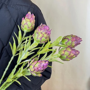 Künstliche Protea-Blumen, künstliche Protea-Königsblumen, echte Protea-Blüte, Blumenarrangement, Blumen für Vase, Hochzeitsdeko