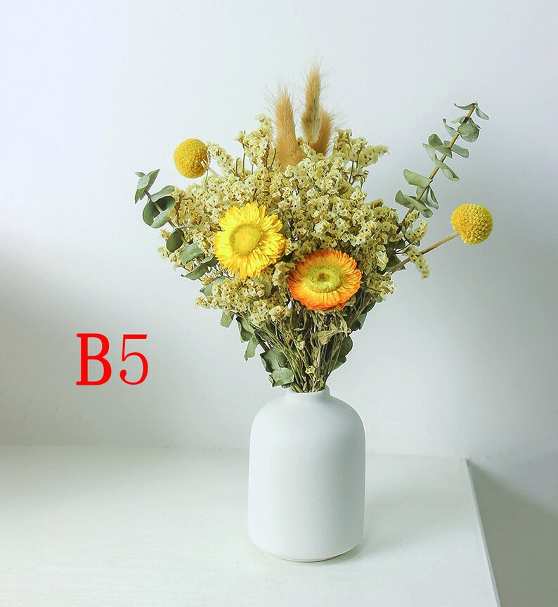 7 Style Small Bouquet dry Flowers Bouquet With Ceramic Etsy