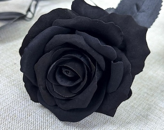 Iewroyt 5 Pezzi Black Rose Bouquet Black Flowers Artificiali Fago Fiore