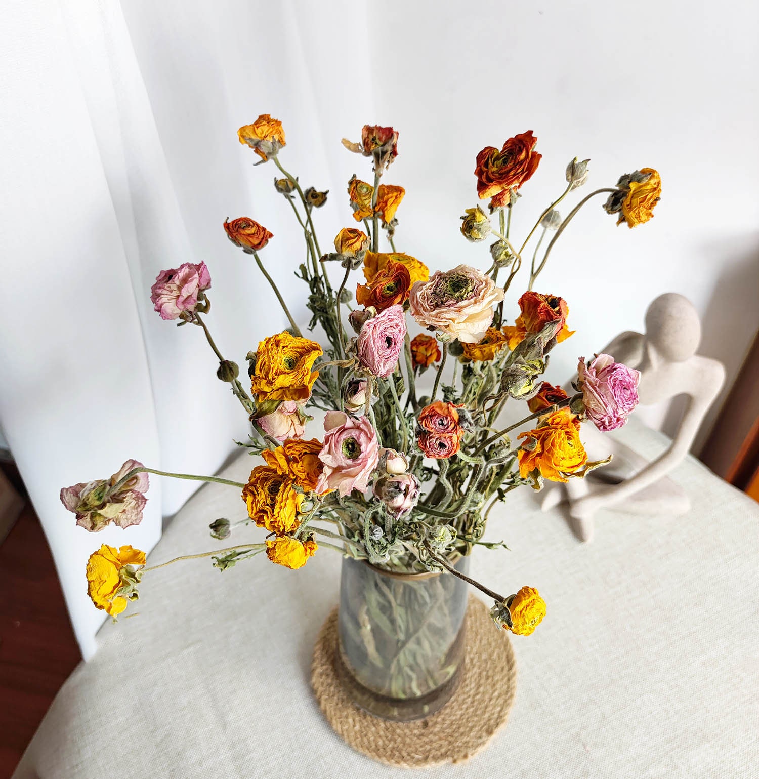 Dried Tansy & Ranunculus Bouquet