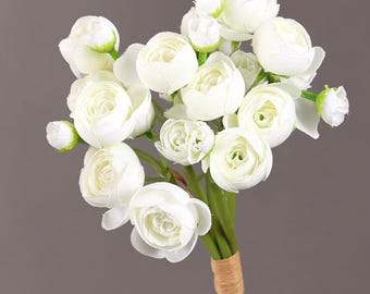 Artificial Ranunculus bunch, faux Silk Wedding Flowers, Faux Floral Arrangement, DIY Home weding  Decor