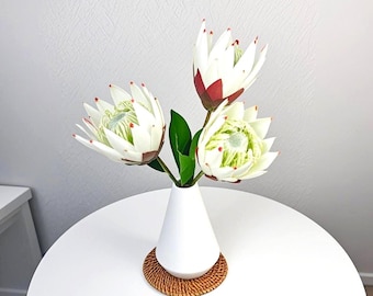 Fiore di protea artificiale - Stelo di protea reale finto - Decorazione per la casa per matrimoni, fiori fai da te per vaso/bouquet/casa/decorazione per matrimoni