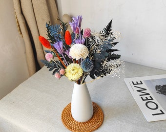 small flower bouquet for vase filling，dried flower arrangement，centerpiece decor，desktable  ornaments，wedding home decoration，gift for her，