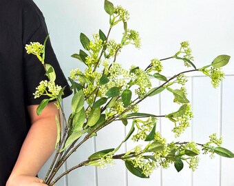 22‘’ Faux Rice Flower Branch，artificial green plants，Wedding Arch Decor，DIY floral arrangement，flower for vase