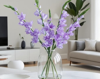 33'' Purple Artificial Gladiolus Stem,faux flower for tall vase,Wedding Home Decor,faux flower outdoor