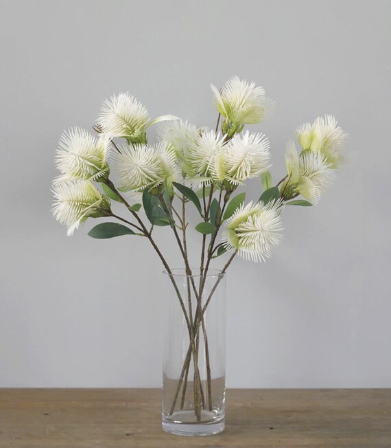 Künstlicher weißer Blumenzweig, künstliche Kannenpflanze, realistische Kunstpflanzen, künstliche Blumenarrangement, Blume für Vase, Haus- / Hochzeitsdekor