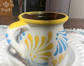 Handmade Terracotta Coffee Mug: Mexican Jarritos Style, 12oz