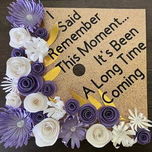 Graduation Cap Topper Purple Flowers