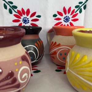 set of four mix Handmade Mexican Mugs | Colored Terracotta Mug I Clay Coffee Mug I Jarritos Mug I Jarritos Taza I set of four mugs