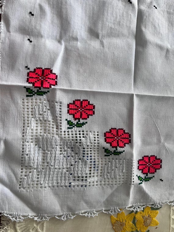 Servilletas para Bordar a Mano Mexicanas Con Dibujo | Serviettes mexicaines avec dessin pour broderie à la main (fleurs 1