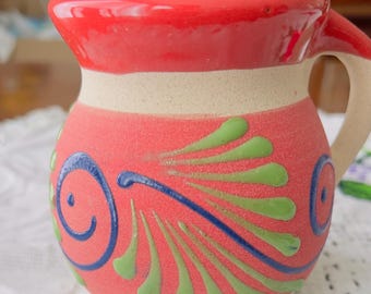 Handmade Terracotta Coffee Mug: Mexican Jarritos Style, 12 oz