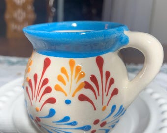 Handmade Terracotta Coffee Mug: Mexican Jarritos Style, 12 oz