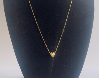 Heart shape pendant  Necklace, 14K Solid Gold Minimalist Pendant Chain