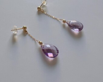 Amethyst 14K yellow gold earrings