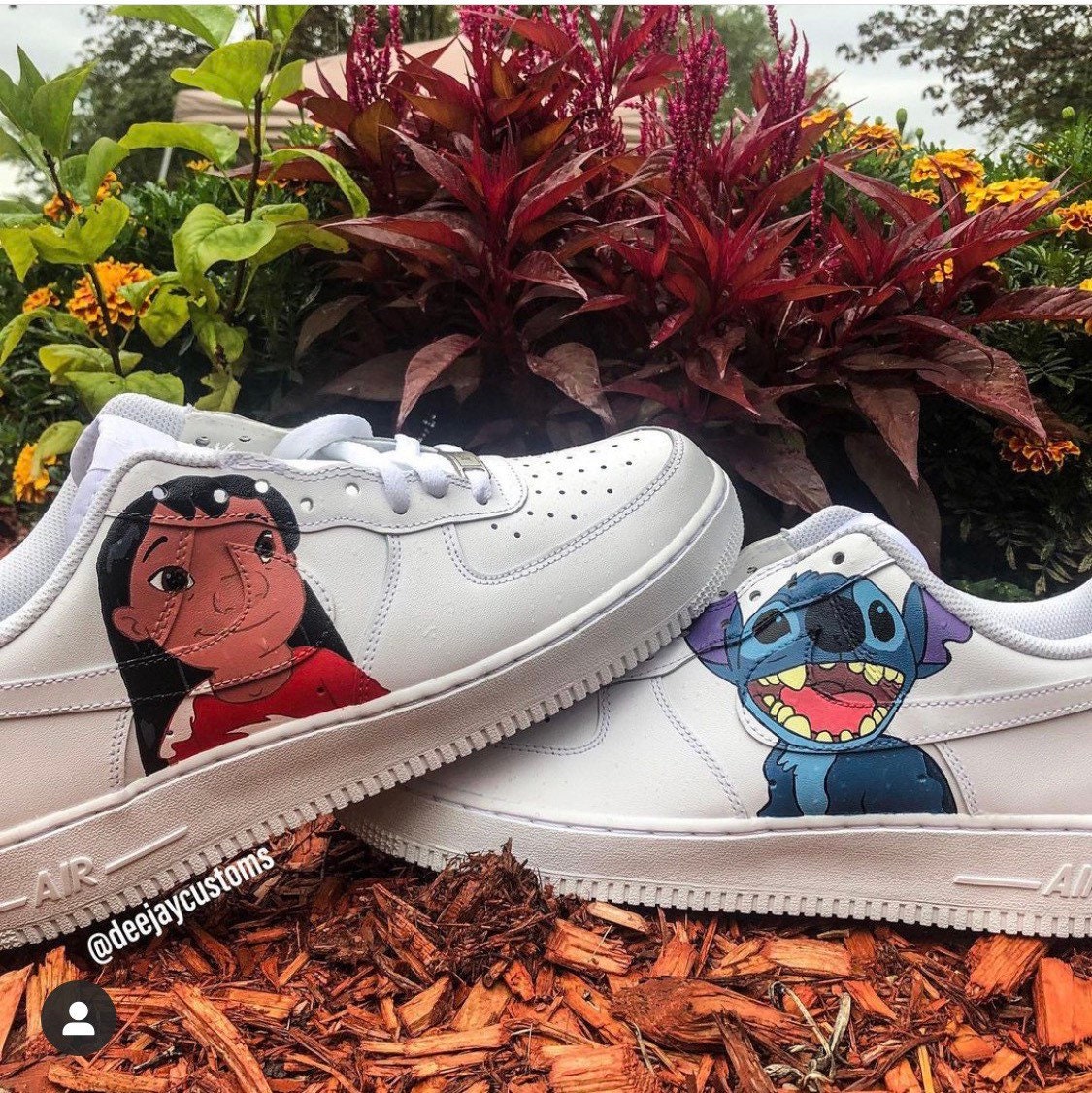 Custom hand painted lilo and stitch Air Force 1 | Etsy