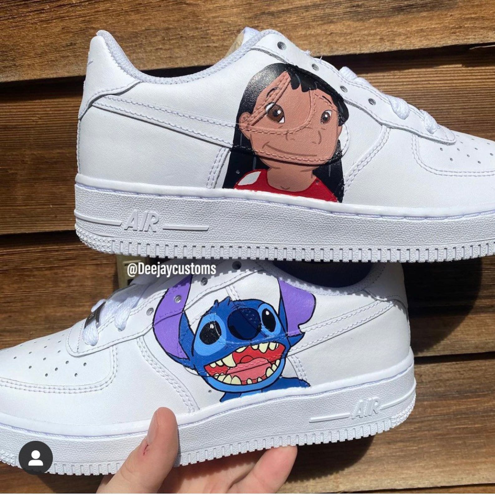 Custom hand painted lilo and stitch Air Force 1 | Etsy