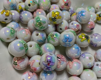 swear bear beads 16mm/ bad word bear beads/ pen beads