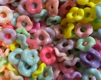 12mm pastel mix wavy spacers / mixed colors/ spacers for crafts / spacers for pens/ spacers for keychains