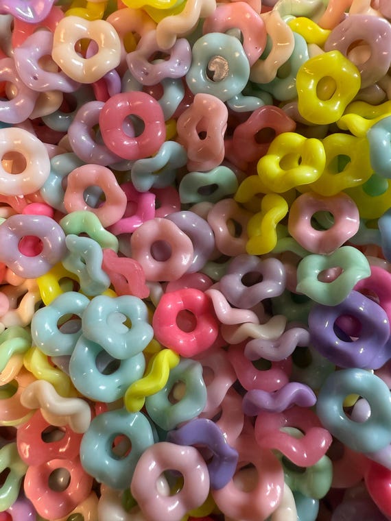 12mm pastel mix wavy spacers / mixed colors/ spacers for crafts / spacers for pens/ spacers for keychains
