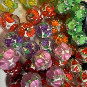 2 piece fruit fancy beads / summer beads / fruit salad/ pen beads/