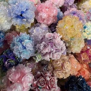 fancy soft flower beads/ fancy flowers for pens or other crafts/ soft flower beads/ random mix fancy flowers
