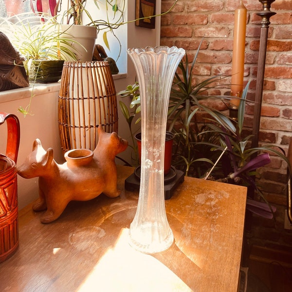 Antique Large Swung Glass Vase Etsy