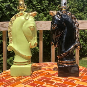 Pair of Vintage Mid Century Horse Head Lamps Excellent Condition