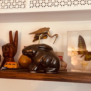 Artisan Bowman Pottery Rabbit Bank, Vintage easter hoe decor, BOWMAN Pottery ceramics